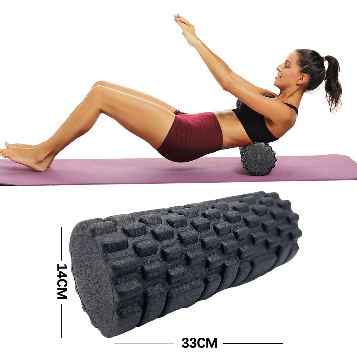 Pilates Yoga Ball - 30/33Cm Rol Busa Kebugaran Rol Pijat
