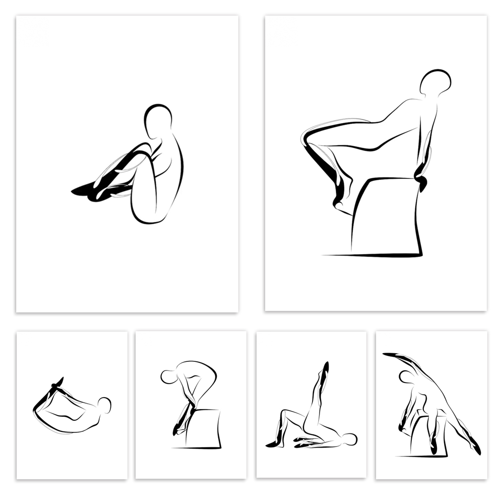 Pilates Yoga Room - Poster Pilates, push-up Pilates, pose Pilates,