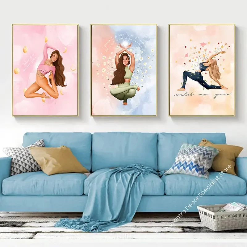 Boho Pilates lukisan kanvas se - Pilates Yoga Room ulasan dan harga